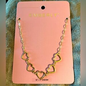 Emberly Open Heart Short Statement Necklace